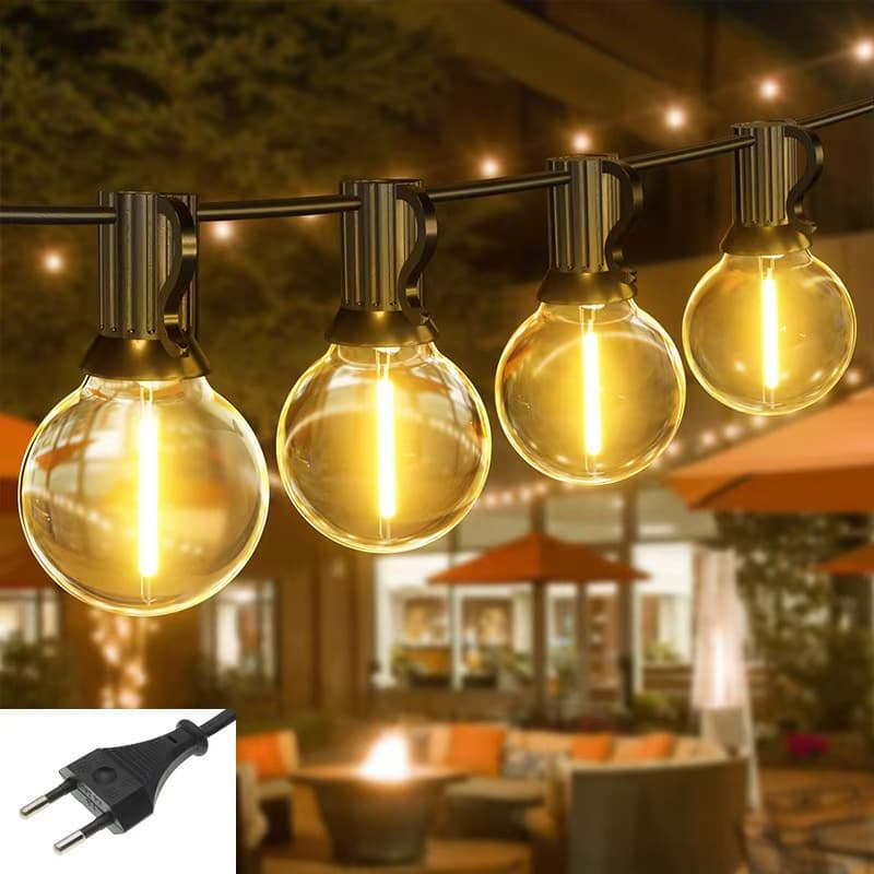 Cross-border hot selling G40 bulb light solar garden light outdoor waterproof camping light garland light atmosphere decorative light
