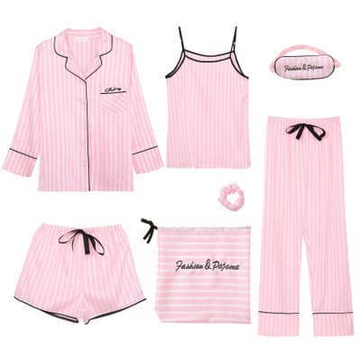 Girls Kids Sleepwear Ice Silk Loose Thin Home Clothes Set Striped Long Sleeve Long Pants Comfortable Breathable Summer Pyjamas