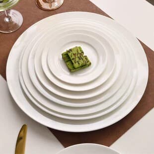 Pure White Bone China Dinner Plate, Home and Commercial Use, Microwave and Oven Safe, Vegetable Plate, Fruit Plate, Dessert Plate, Underglaze Color Flat Plate