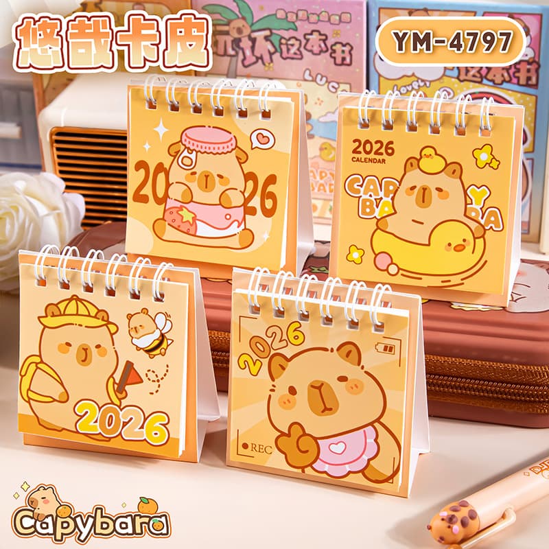 2026 Cartoon Desk Calendar Creative Datebook for Students, Desktop Ornament Planner Mini Portable Small Desk Calendar Wholesale