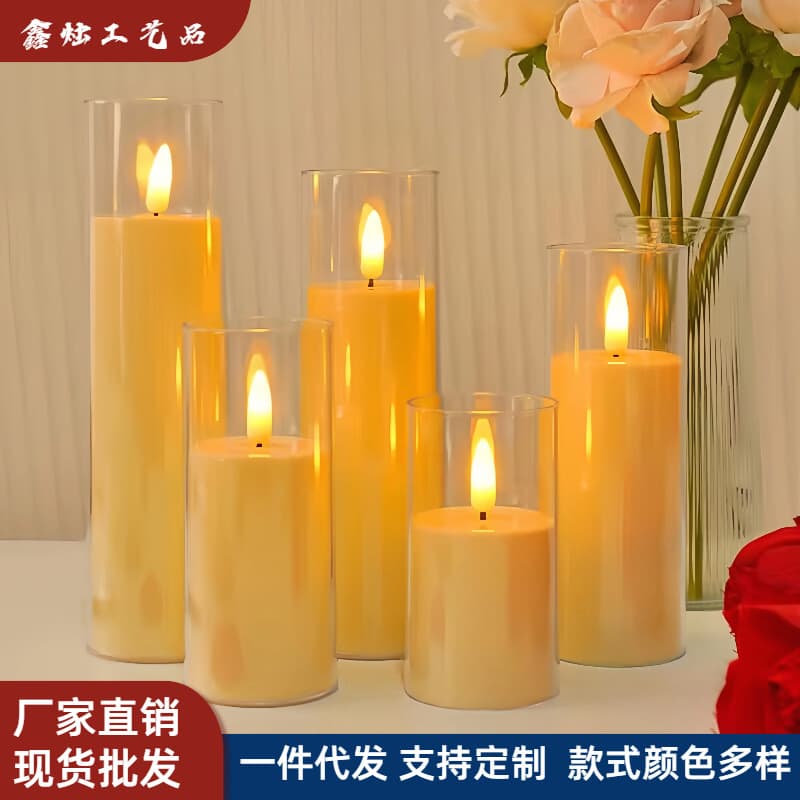 LED Simulation Electronic Candle Concert Candlelight Ornament Script Killing Atmosphere Light Christmas Night Light Remote Control