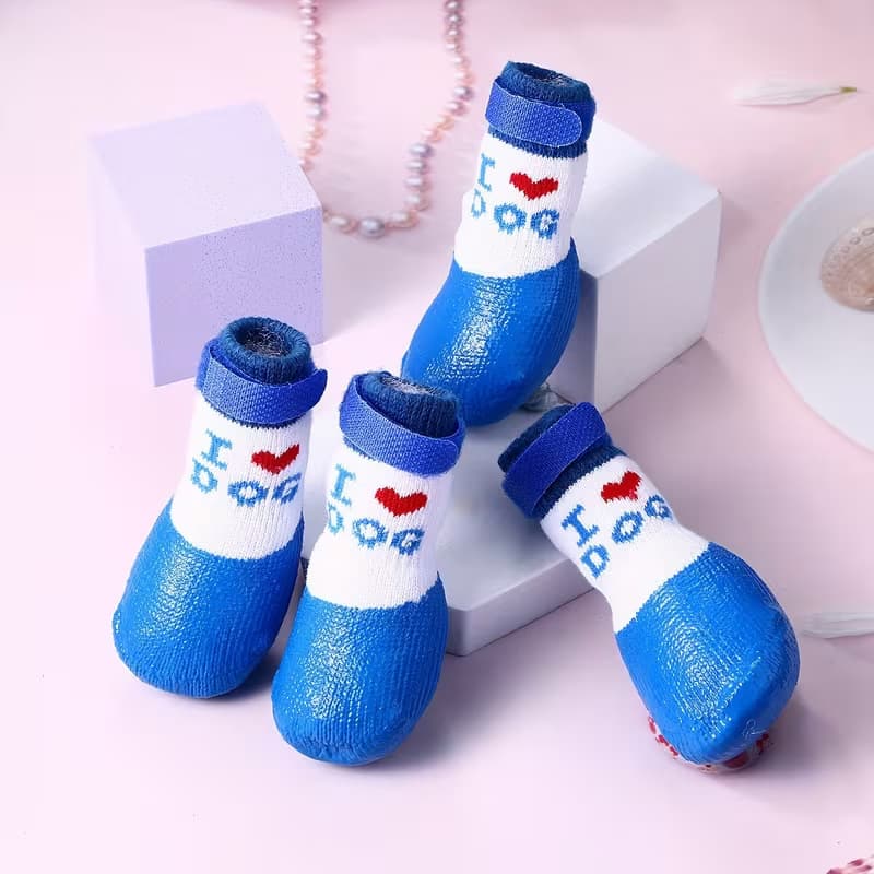 Pet Socks Anti-Dirty Waterproof Dog Socks Non-Slip for Small Dogs Corgi Teddy Outdoor Walking Shoes