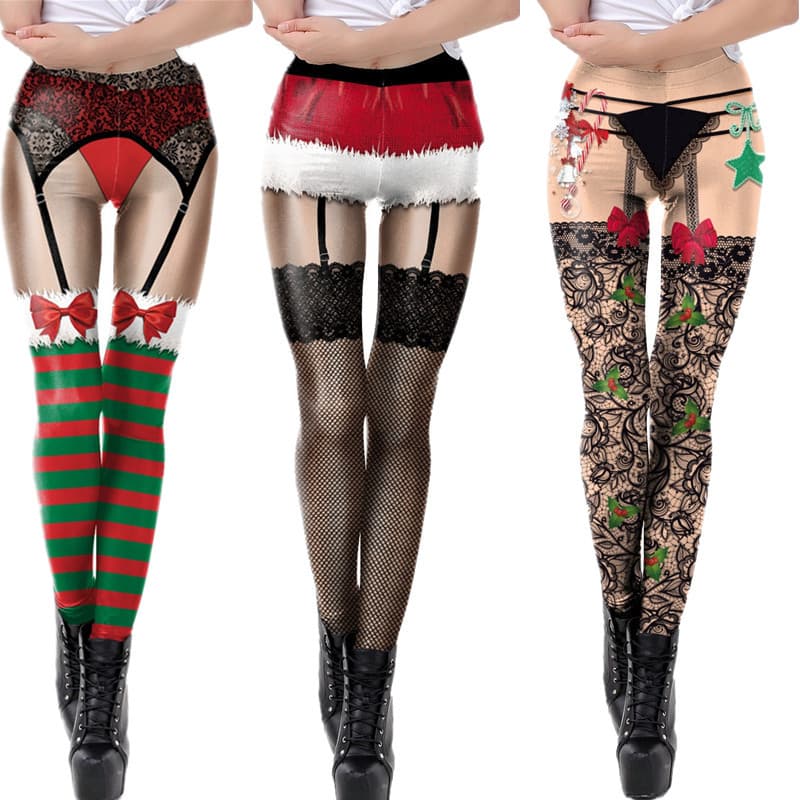 European and American style sexy slim-fit straight leggings yoga pants women's 3D digital print role-playing erotic