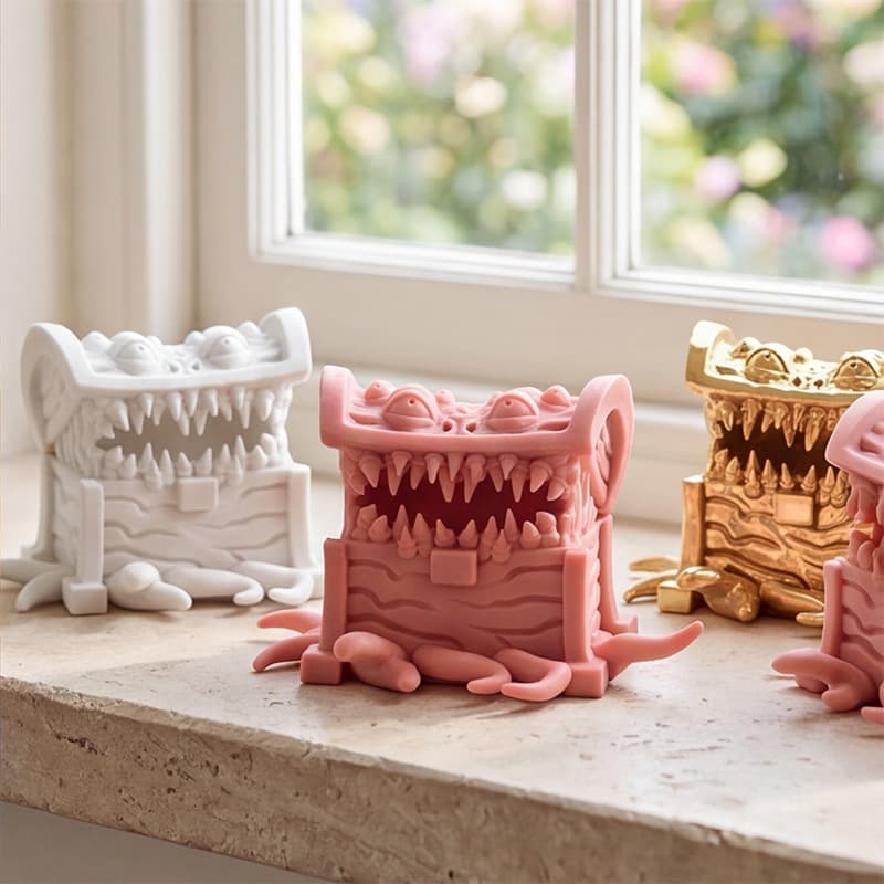 Funny treasure box monster shaped storage ornaments, multi-color optional, home desktop fun and trendy decorations, trendy toys 513
