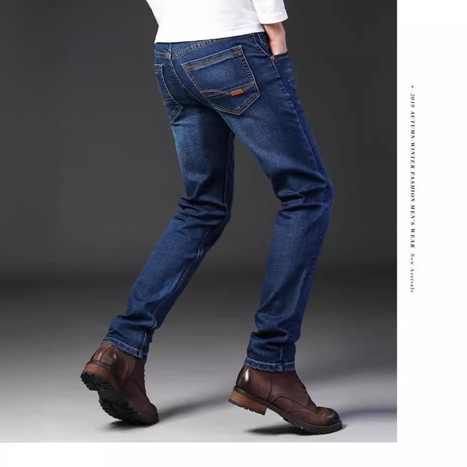 Elastic African Style Men's Slim Fit Business Jeans High Elasticity Soft Fabric Factory Outlet Mixed Man Jeans Straight Leg Long Pants