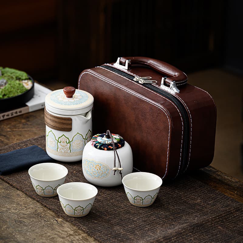 Kung Fu Tea Set Wholesale Travel Tea Set Portable Outdoor Quick Cup Japanese Style Corporate Festival Gift Logo