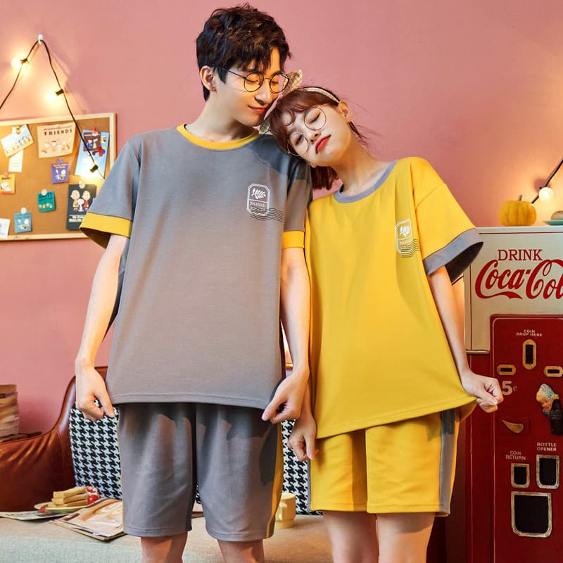 Couple Pajamas Summer 2025 New Cotton Short Sleeve Sweet and Cute One Man One Woman Summer Homewear Set