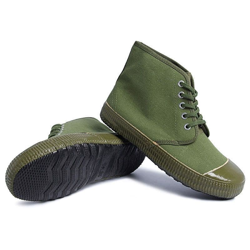 Liberation Shoes Men's Farm Shoes Women's Military Training Shoes Safety Shoes Yellow Rubber Shoes High-top Labor Canvas Construction Site Work Shoes
