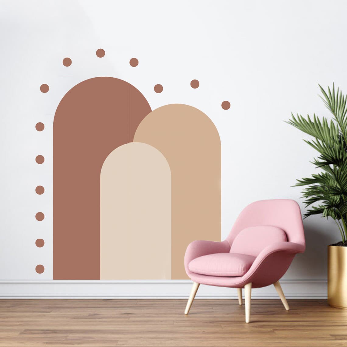 Bohemian Living Room Wall Decor Boho Bedroom Background Arch Geometric Polka Dot Wallpaper PVC Self-Adhesive