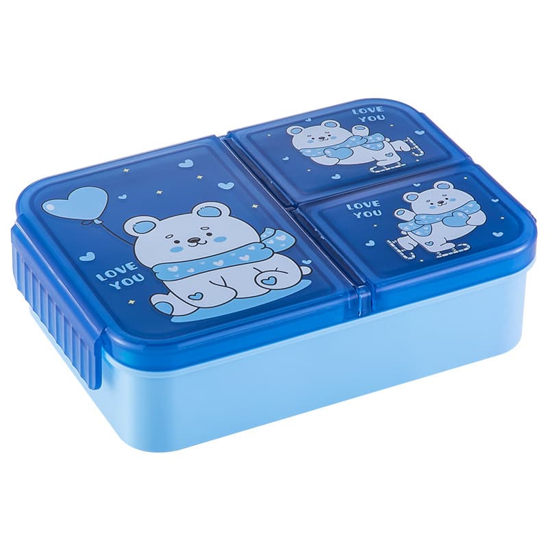 Qijia Cross-border Kids Divided Sealed Bento Box Student Snack Box Microwave Oven Heating Refrigerator Refrigeration Fresh-keeping Box