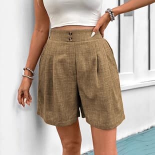 2026 Amazon Trend Summer New Loose Pants Wide Leg Pants European and American Women's High Waist Wide Leg Shorts