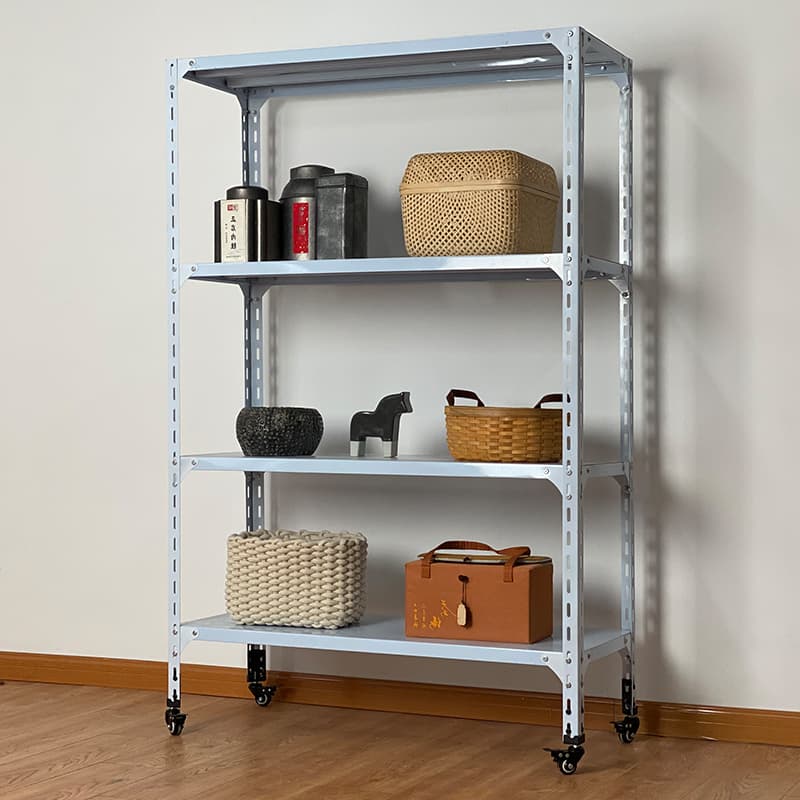 Household Movable Shelves with Wheels, Storage Angle Steel Display Racks, Balcony Storage Racks, Multi-Layer Movable Iron Shelves