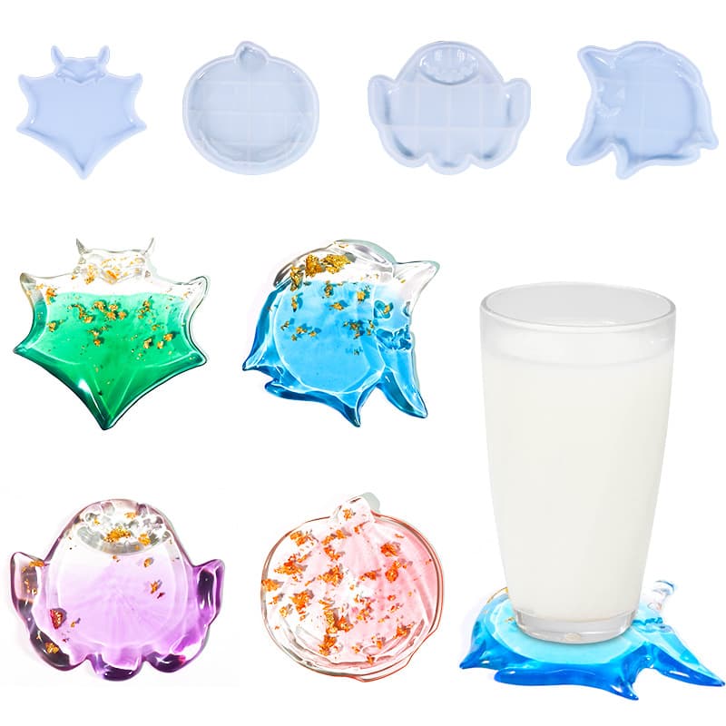 DIYdiy glue mold Halloween series cartoon coasters silicone mold tableware cross-border supply