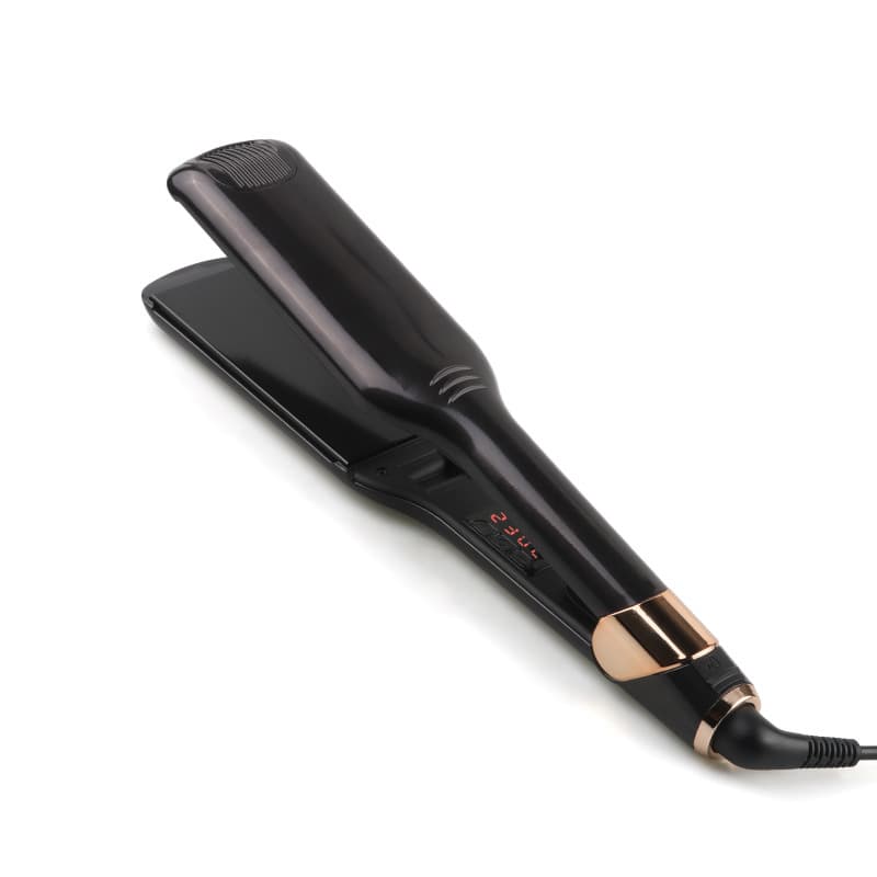 Custom Cross-border Wide Hair Straightener with Digital Temperature Control, Dual-use for Straightening and Styling, Manufacturer Supply