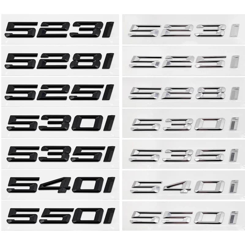 For 21-22 BMW New Model Emblem 520i 525i 528i 530i 535i 550i Displacement Tail Badge