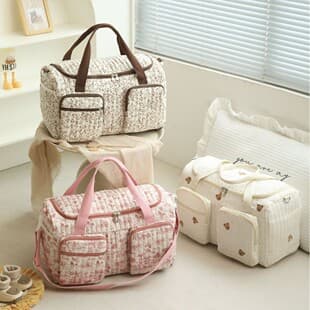 Cute Cartoon Bear Handbag Mommy Bag, Large Capacity Multi-Pocket Diaper Bag for Outings and Baby Care