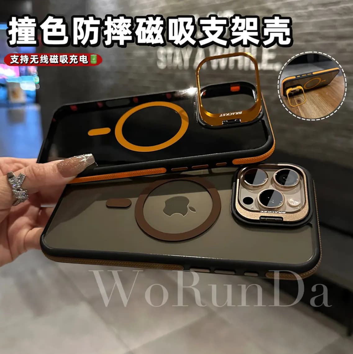 Invisible Lens Bracket Phone Case for iPhone 16 Pro Max Magnetic Transparent Black Protective Cover Apple 15 Anti-Drop