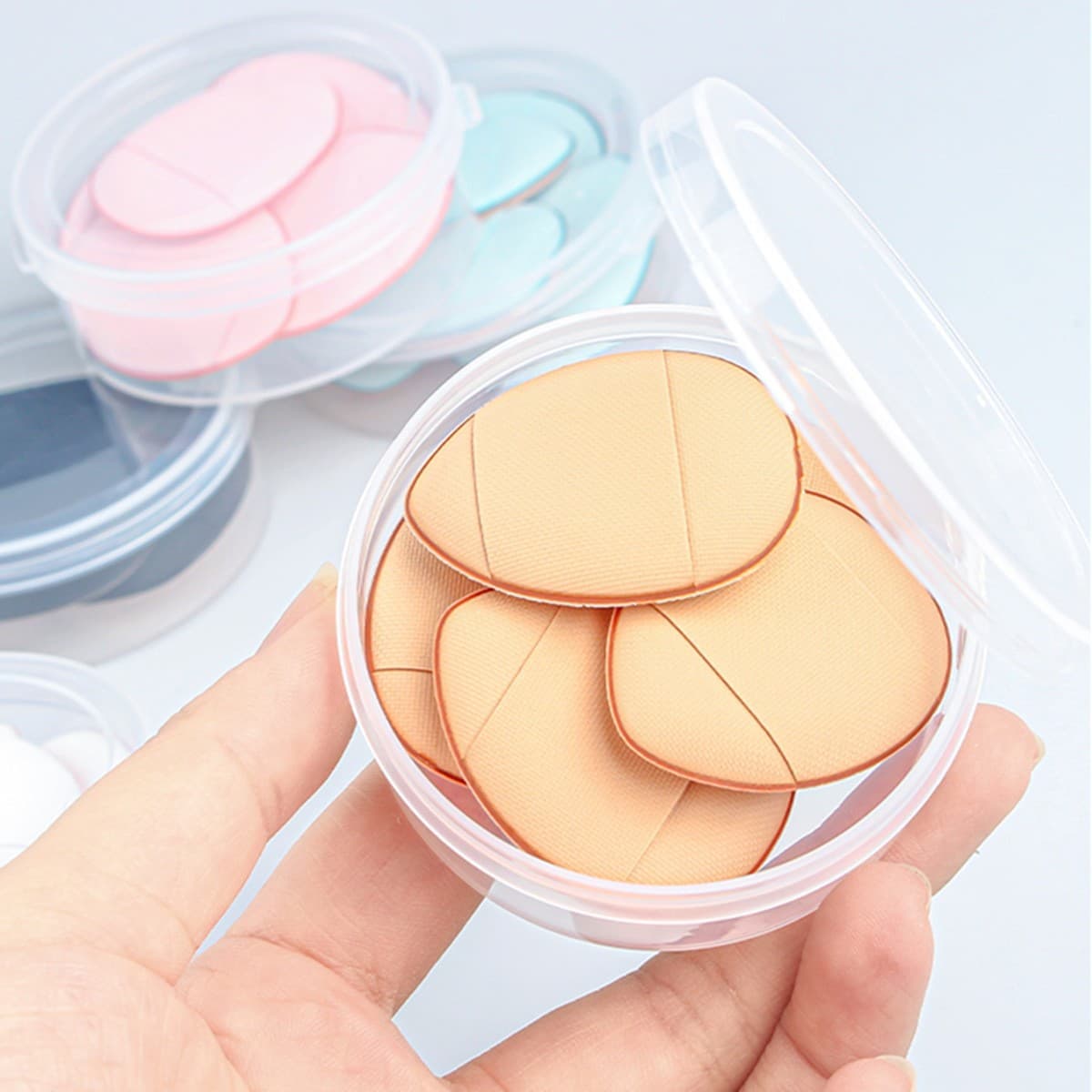 Wet and dry finger powder puff wholesale water drop fingertip powder puff no powder concealer thumb powder puff mini loose powder puff