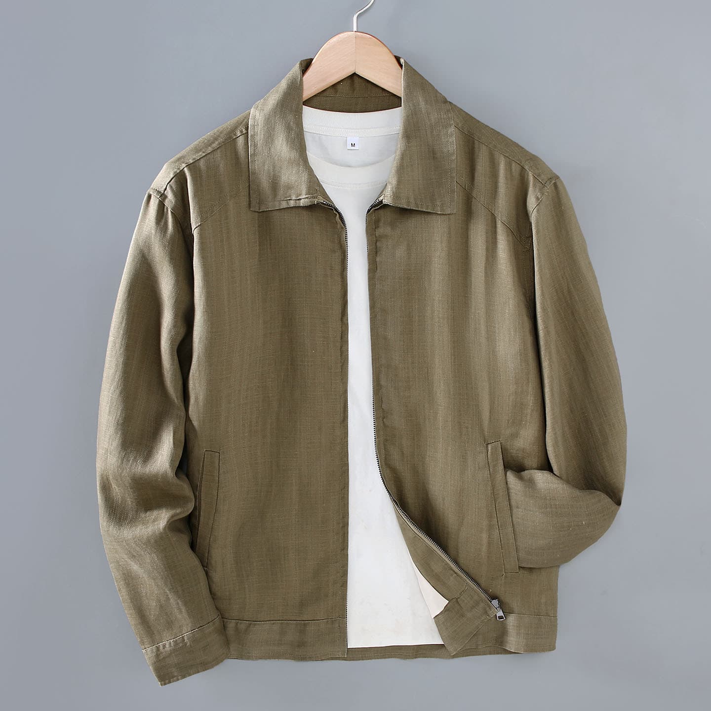 GA199 old money style Tencel linen casual jacket American outdoor commuting solid color jacket top one generation