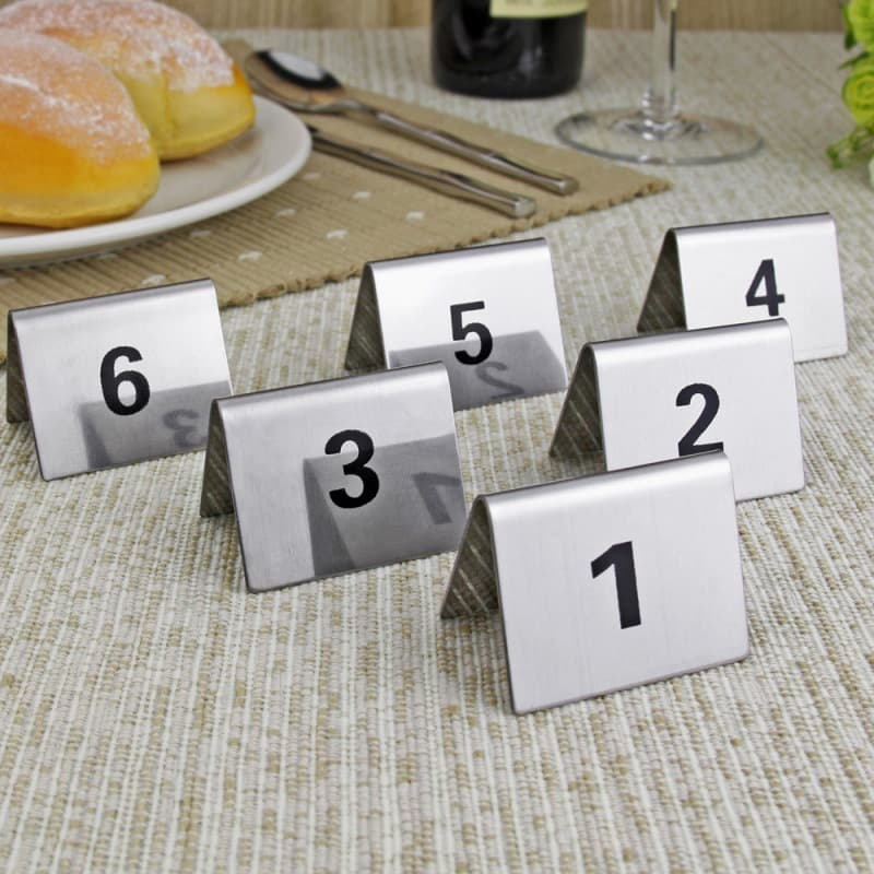 Table number plate, stainless steel seat plate, dining table plate, restaurant digital plate, other German