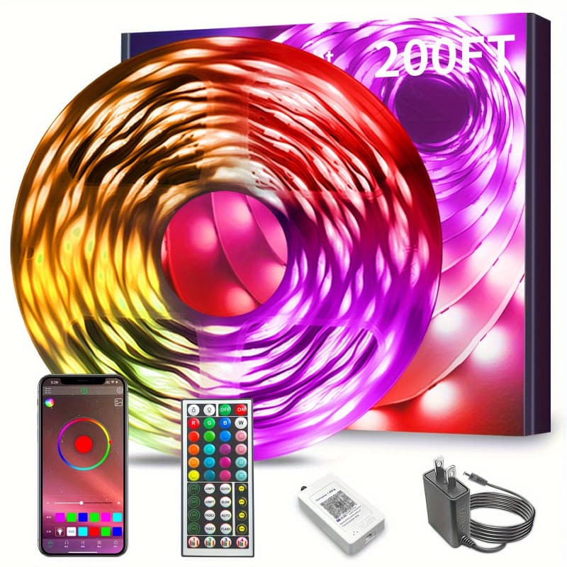 2026 New Cross-Border 200 Feet 100 Feet 50 Feet LED Light Strip RGB Music Sync Color