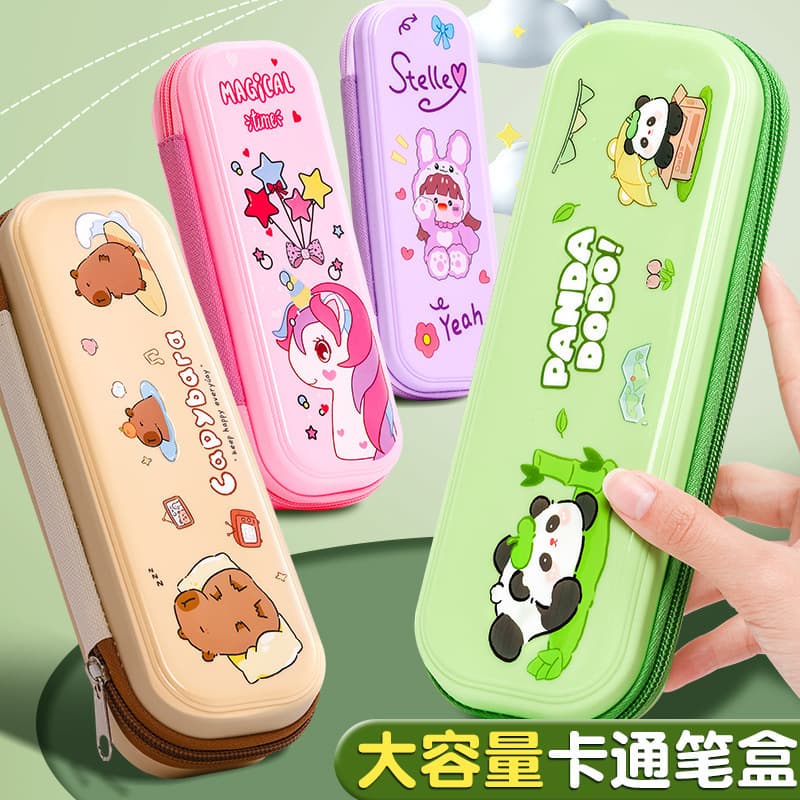 Large Capacity Pencil Case for Elementary Students, Cute Pencil Box for Boys and Girls, Cartoon Pencil Bag, Kids Stationery Pouch
