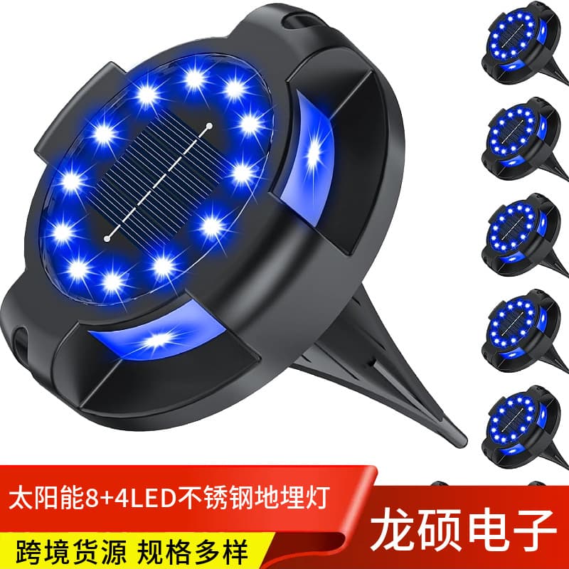 Cross-Border 2025 New Solar In-Ground Light, Outdoor Rainproof Courtyard Light, LED Decorative Light with Spike Lawn Light
