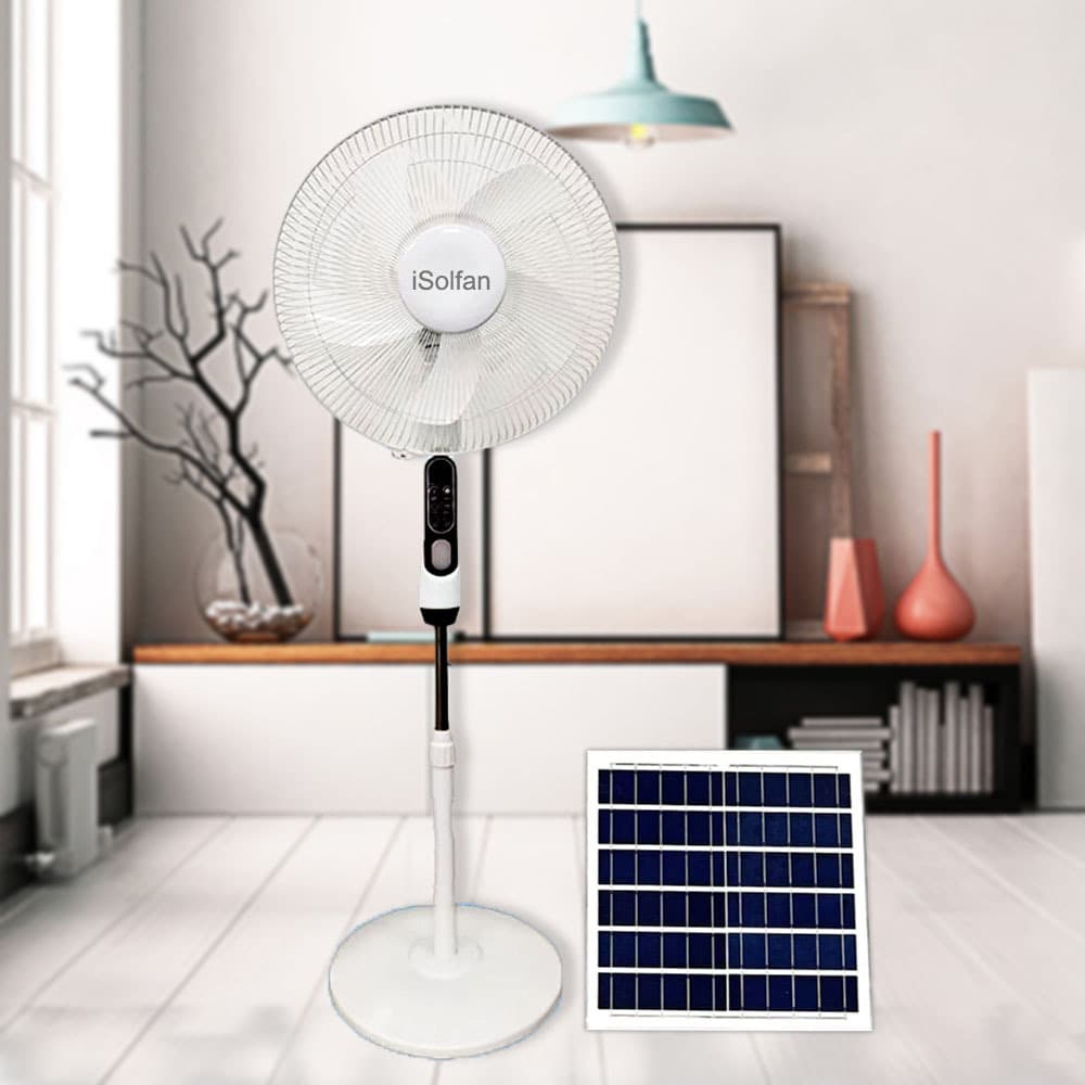 16 inch Export Hot Selling High-Speed Turbo High Wind Solar Fan with LED Light