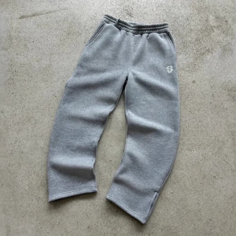 Cross-border fashion brand suvene street embroidery zipper leg straight pants casual men's and women's sports sweatshirts and sweatpants
