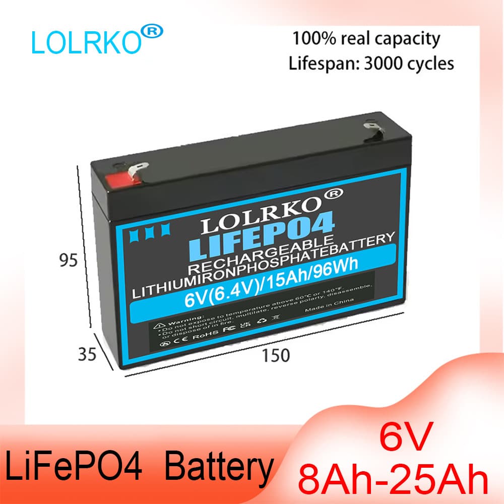 Kids Electric Toy Car Motorcycle LiFePO4 6V LiFePO4 Rechargeable Battery 8AH - 25AH
