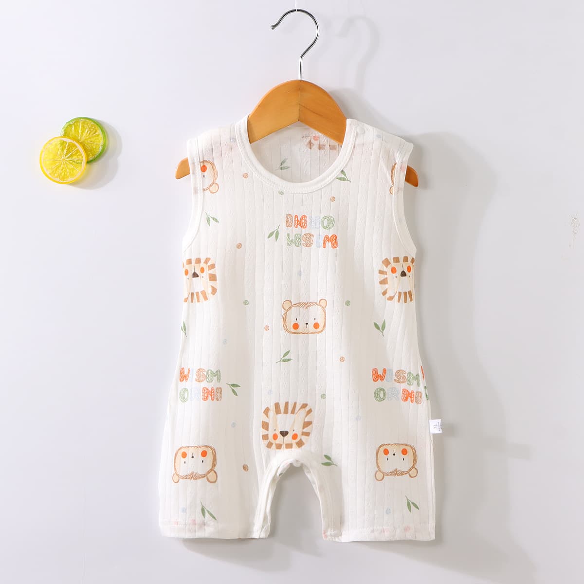 Baby Romper Summer Korean Style Sleeveless Vest Onesie Cartoon Cotton Crawling Suit Fashionable