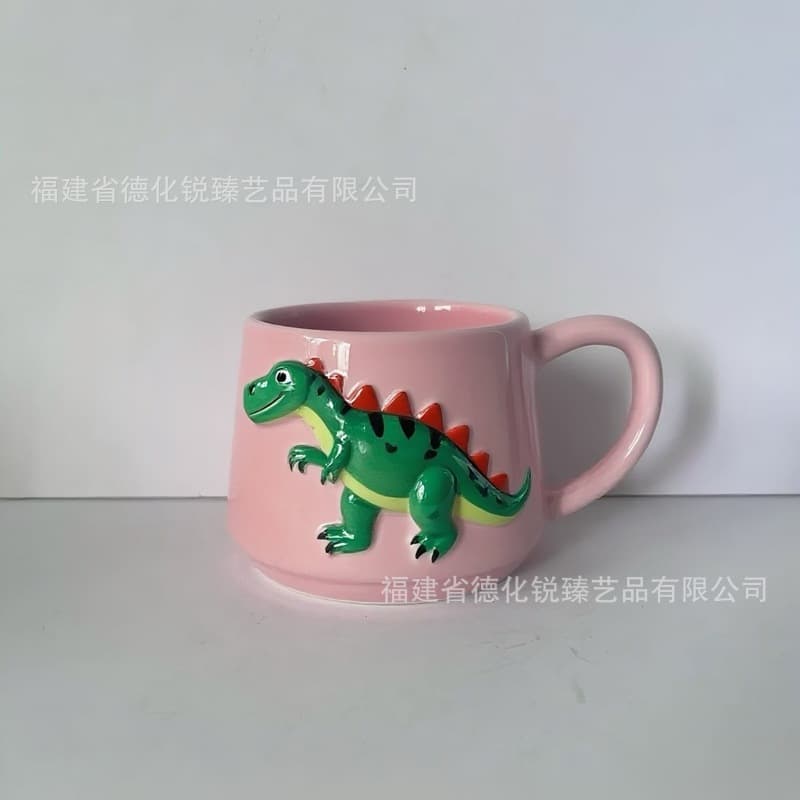 Cross-border Custom Ceramic Mug Coffee Cup Cute Dinosaur Shape Drinking Cup Advertising Gift Couple Cup
