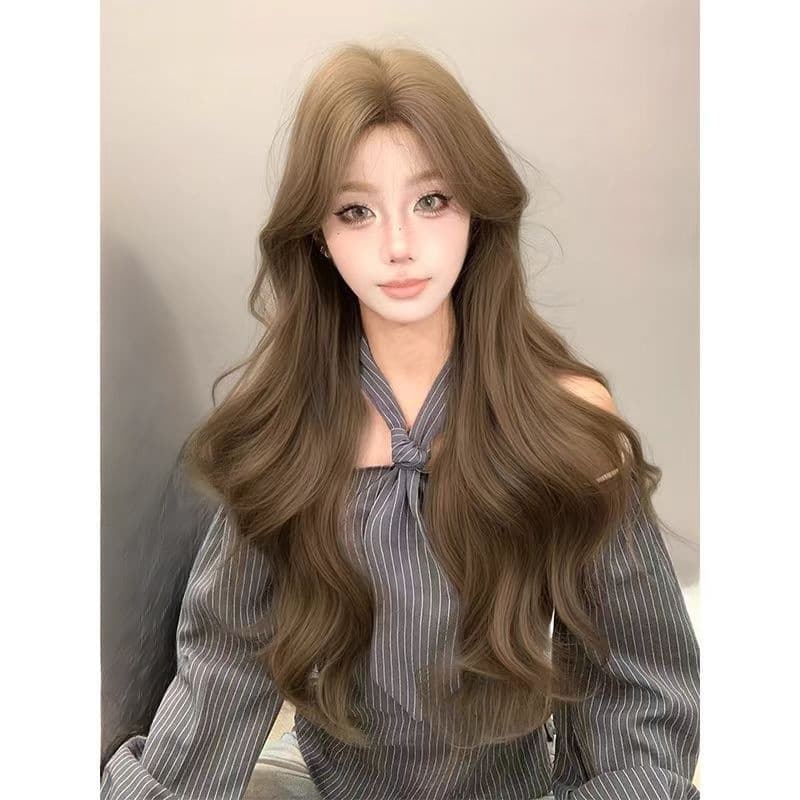 Goddess Arrival Wig Women Korean Style Upgrade 4.0 Hazel Gray Brown Big Wave Lace Front Full Wig