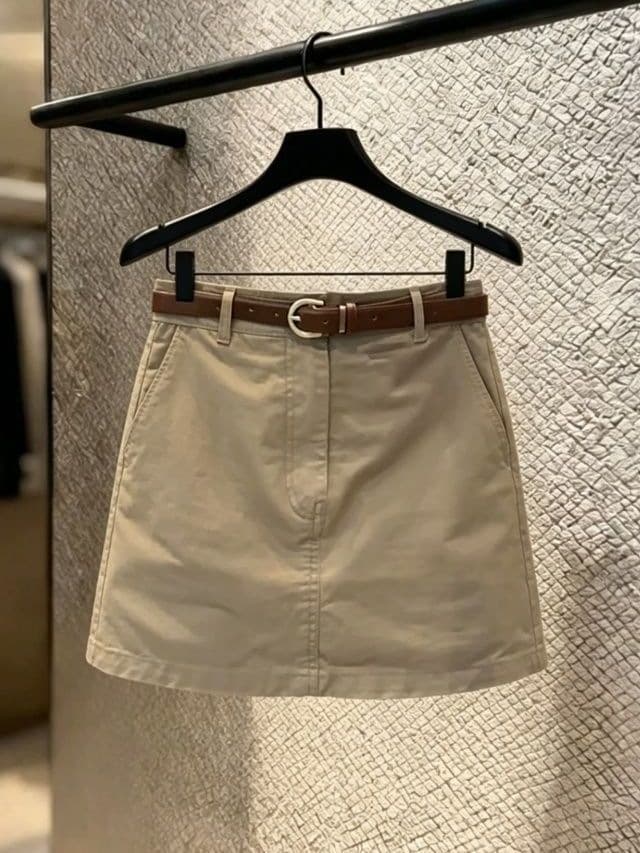 Khaki Short Skirt Women Summer New Cargo Skirt Petite Slim High Waist Pencil Skirt Lining Skirt New