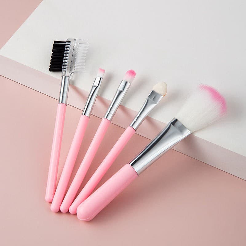 Explosive Spot Wholesale Pink 5 Makeup Brushes Eye Shadow Brush Lip Brush Highlight Brush Factory Direct Sales Beauty Tools