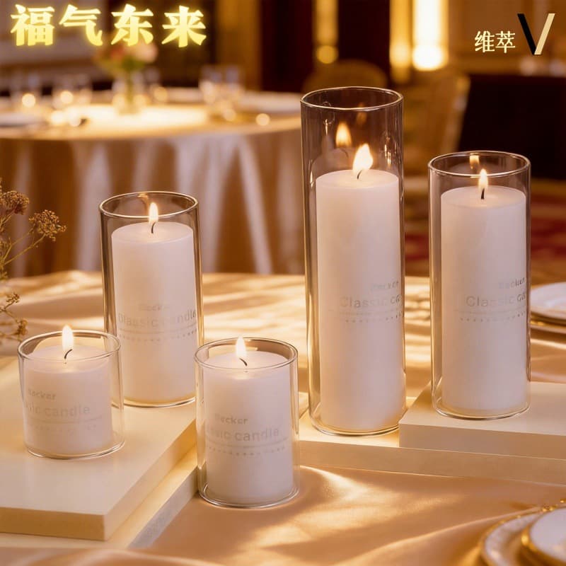 Glass Candle Holder for Valentine's Day Romantic Candlelight Dinner Atmosphere Birthday Party Hotel Wedding Smokeless Floating Candle Cup