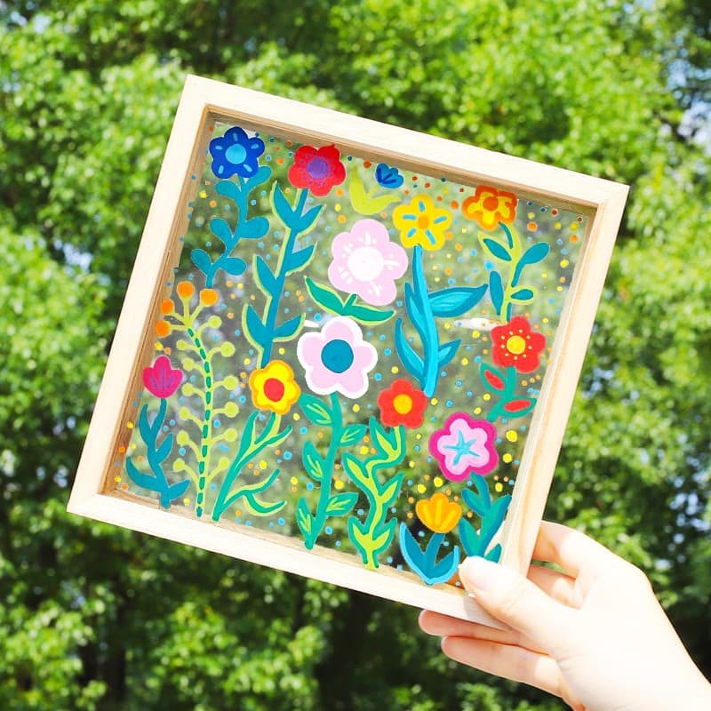 DIY Painting Figure Photo Frame Colored Clay Plastic Work Transparent 3D Acrylic Dried Flower Paper-cut Dried Flower Picture Frame