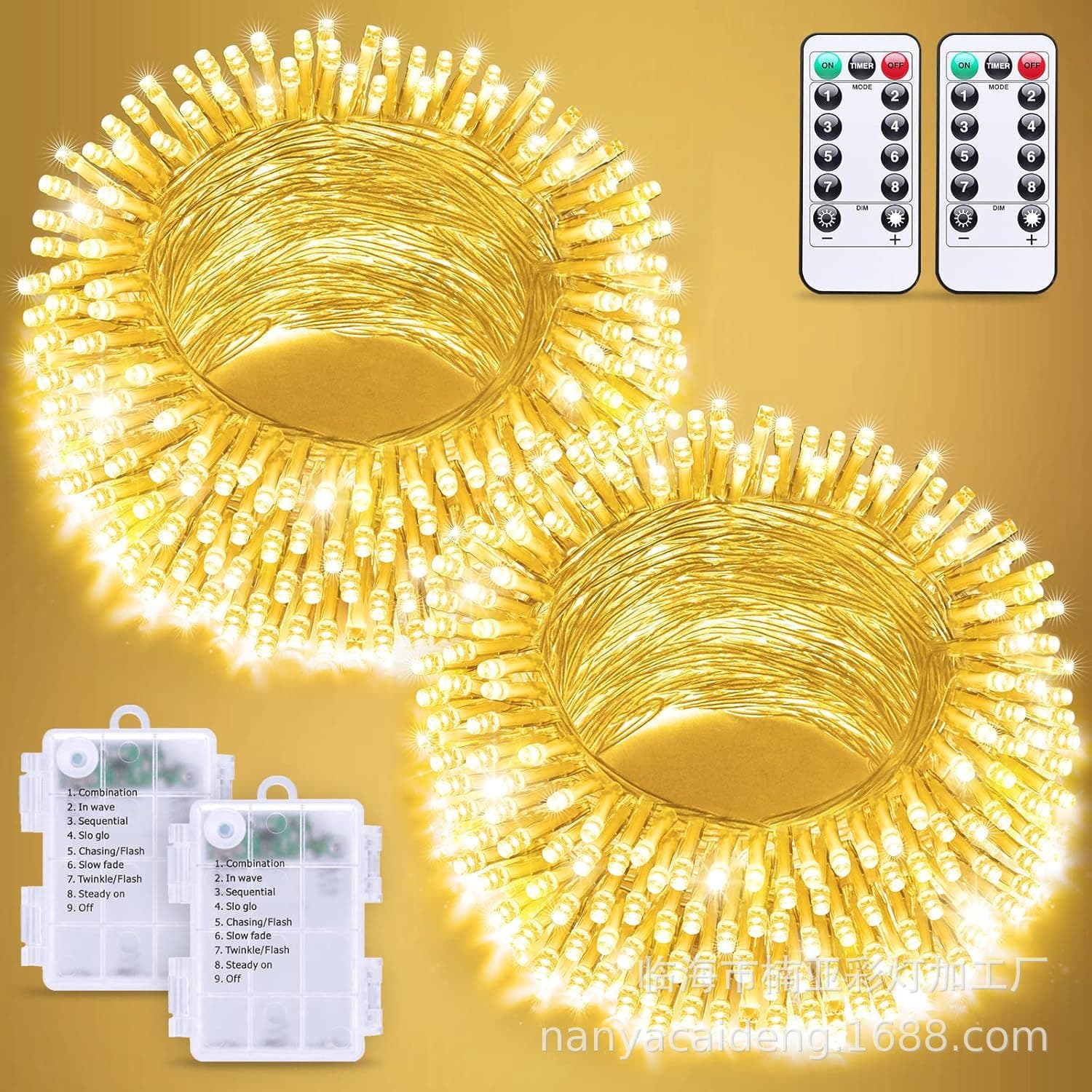 Cross-border wholesale LED battery box light string, colorful flashing lights, USB remote control craft accessories, decorative Christmas lights