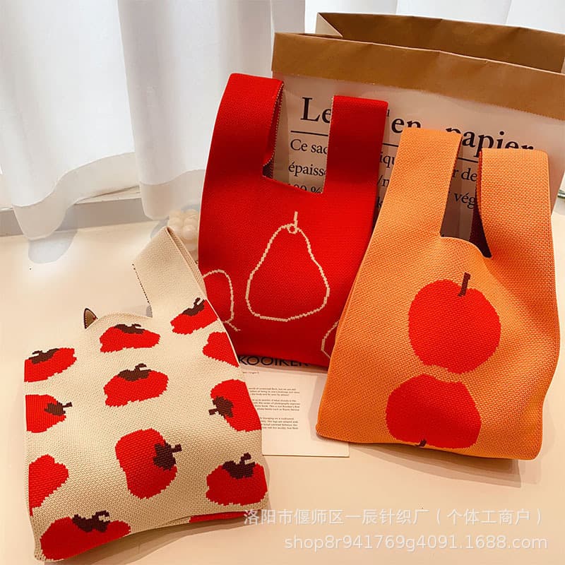 Festive Fashion Thickened Weighted Gift Bag Handbag Woven Bag Bucket Bag Knitted Bag