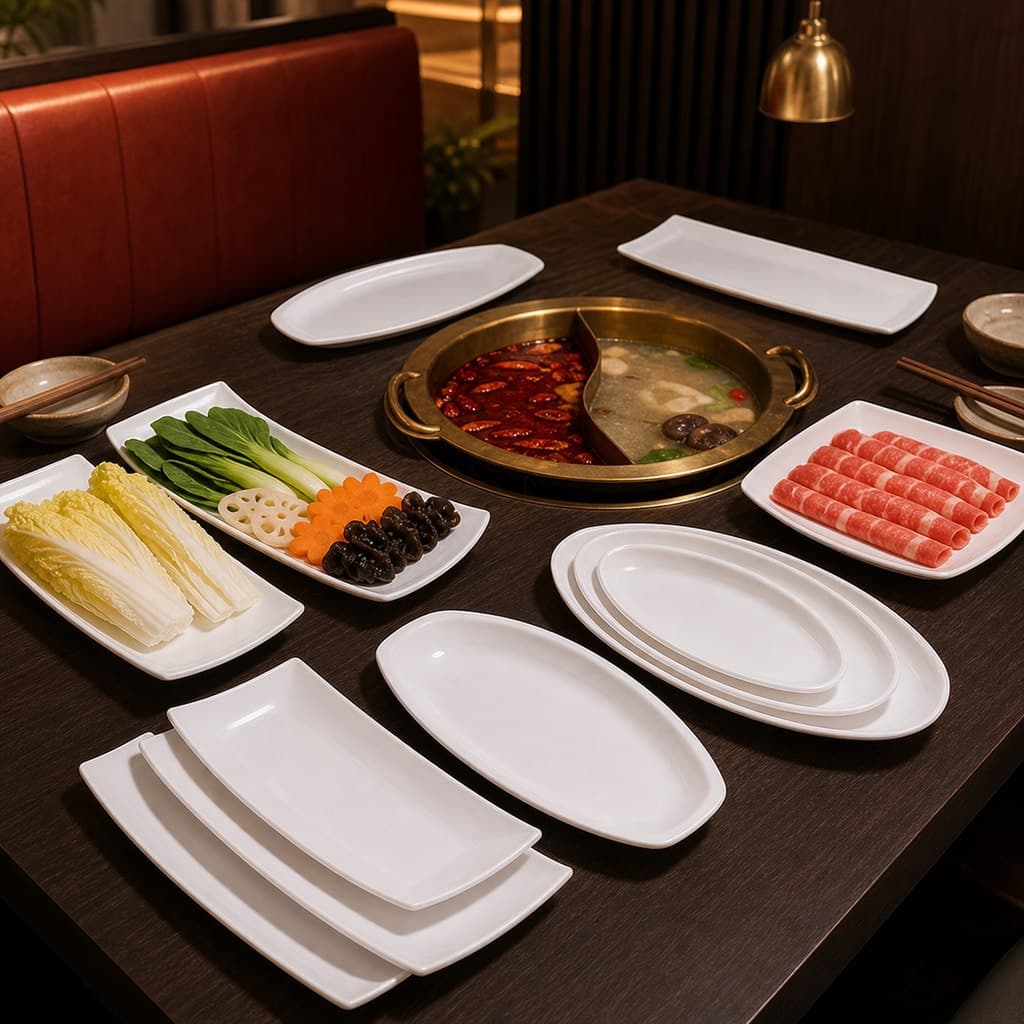 A5 melamine tableware white egg-shaped plate oval plate long plate wide edge plate imitation porcelain dinner plate hotel restaurant commercial wholesale