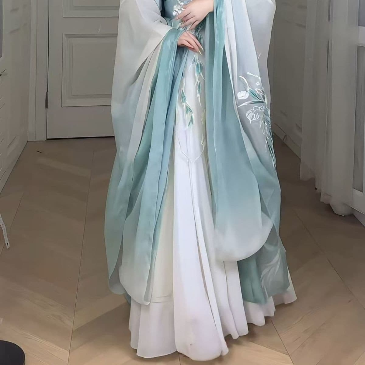 Skirt Length 110cm Half Skirt Cheongsam Underskirt Horse Face Skirt New Chinese Style Vintage Extended Hanfu Inner Lining Skirt
