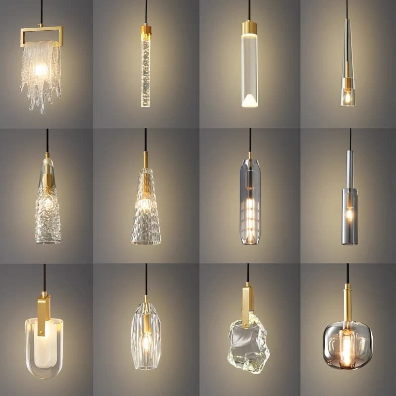 All-copper crystal chandelier Bedroom bedside commercial B&B restaurant designer model room bar light luxury small chandelier