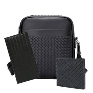 Men's Business Crossbody Bag Vertical Portable Embossed Small Square Bag Casual Large Capacity Shoulder Bag
