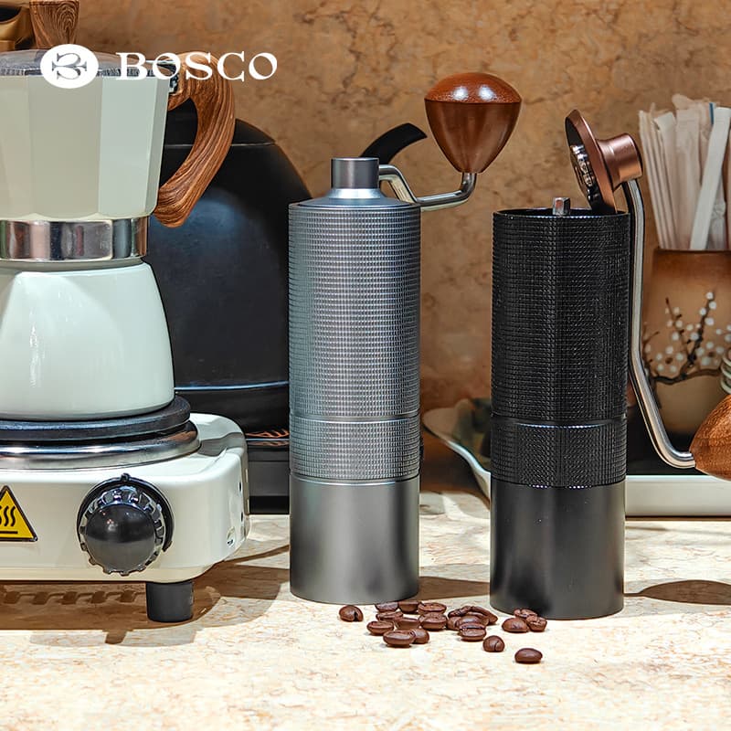 Factory Wholesale Hand Crank Coffee Grinder Portable Adjustable Grind Size Aluminum Alloy Body High Hardness Burr Outdoor Home Use