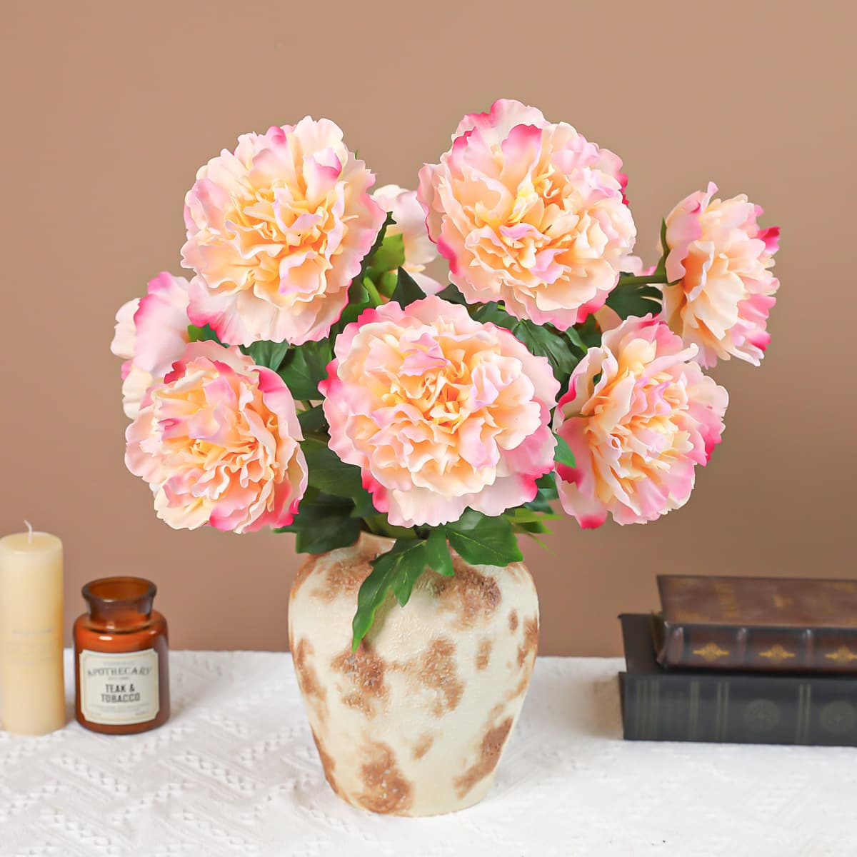 High-Grade Moisturizing Peony Artificial Flowers Large-Head Peony Chinese-Style Hotel Lobby Living Room Decoration Artificial Flowers