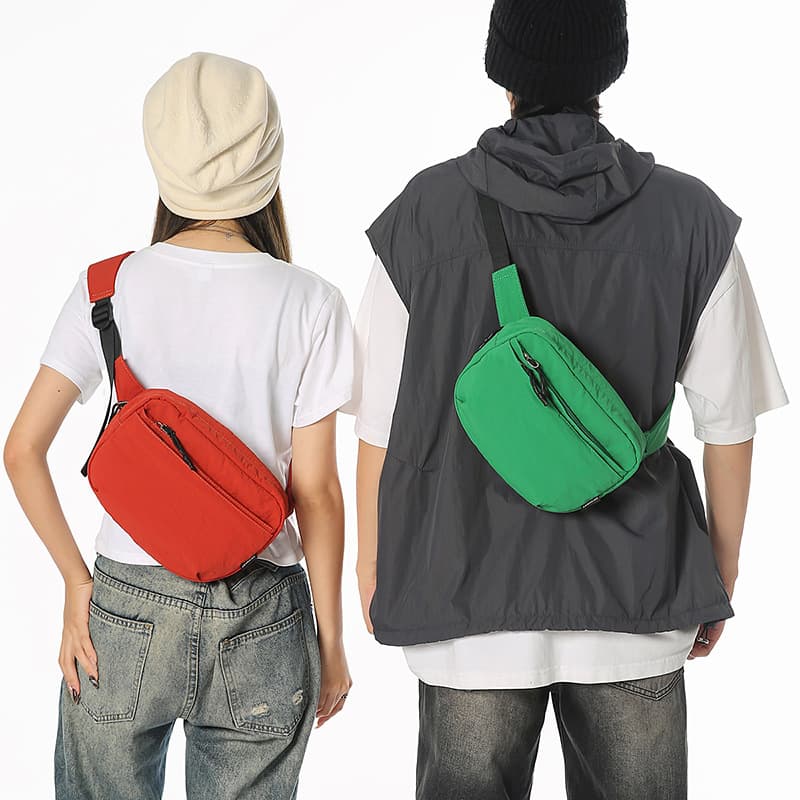 Outdoor sports cycling chest bag men's casual nylon cloth small square bag travel mountain climbing lightweight one-shoulder crossbody bag women's trendy