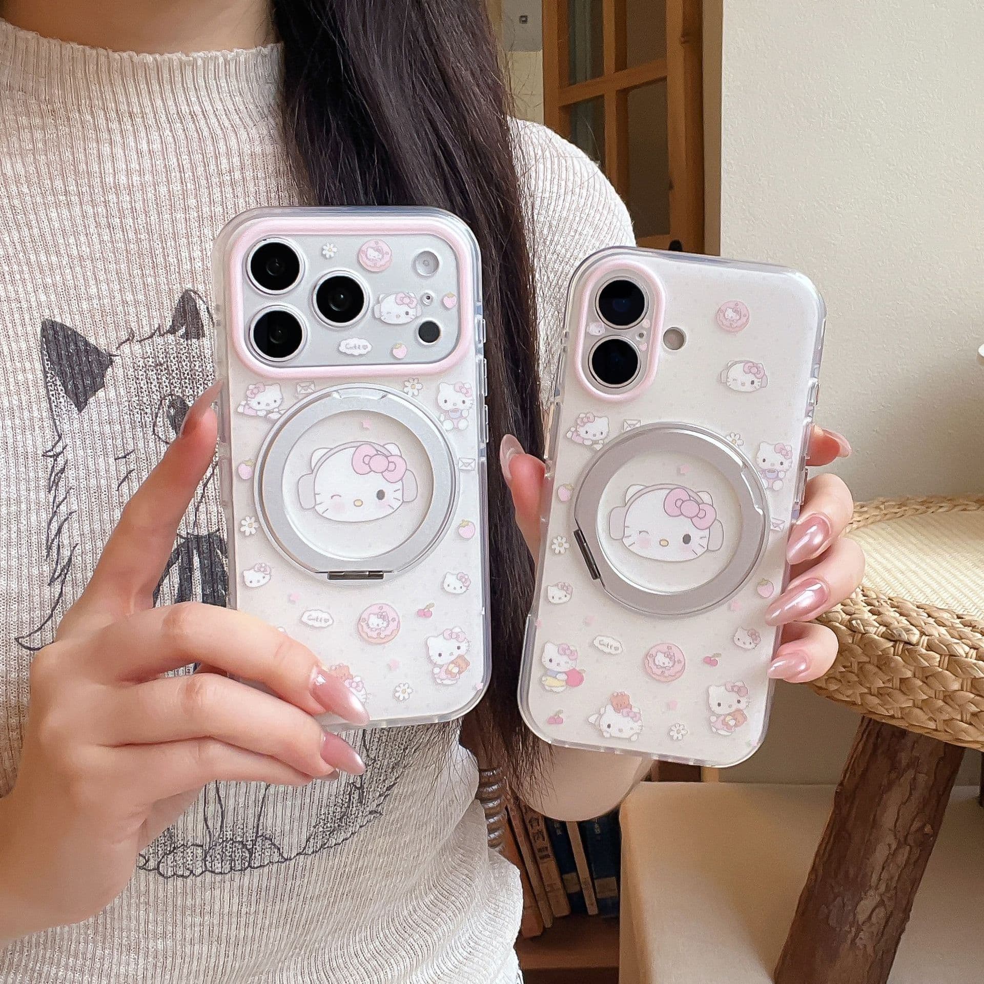 Phone Case for iPhone 17 Pro Max, Full Coverage 360 Stand, Apple 16/17 Lazy Stand, Apple 15 for Women