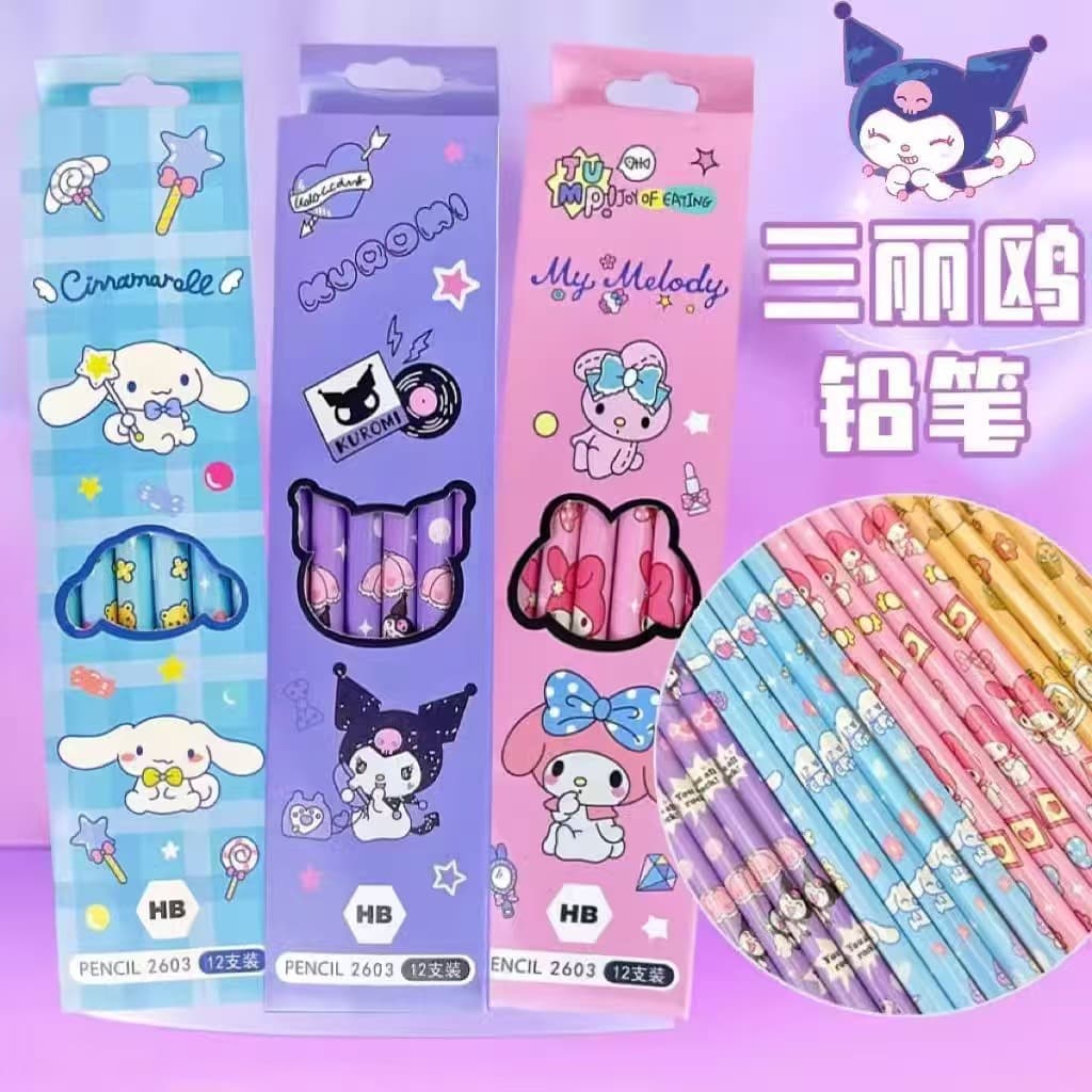 Cartoon hb pencil primary school student cartoon writing round pole high-value pen kindergarten writing children's pencil stationery