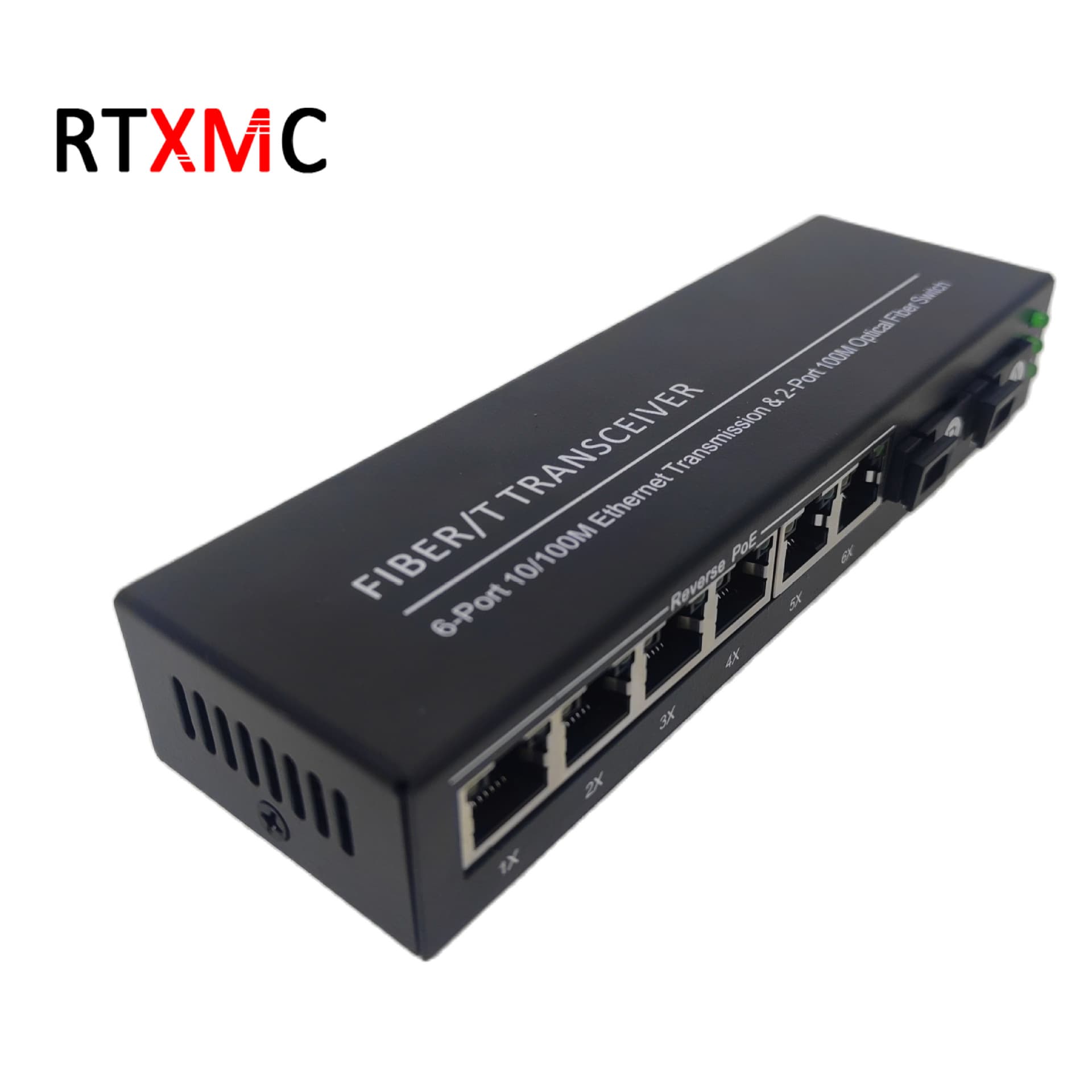 100M single-mode single-fiber fiber optic transceiver 2 optical 6 electrical reverse POE fiber optic switch security monitoring converter