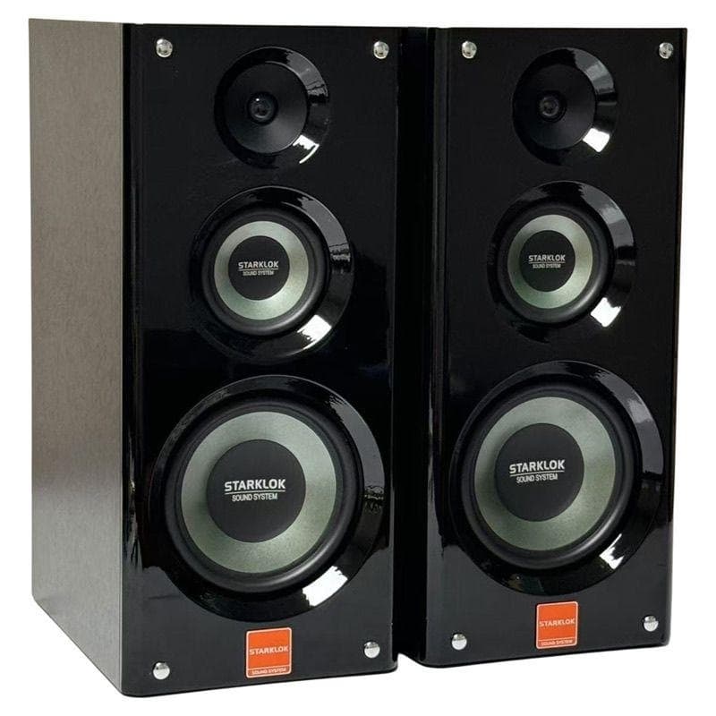 Starklok Cyclone 8-inch Three-Way Bookshelf Speaker with Paint Finish, Deep Cabinet for Powerful Bass